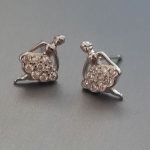 Ballet Rhinestone Sterling silver earrings